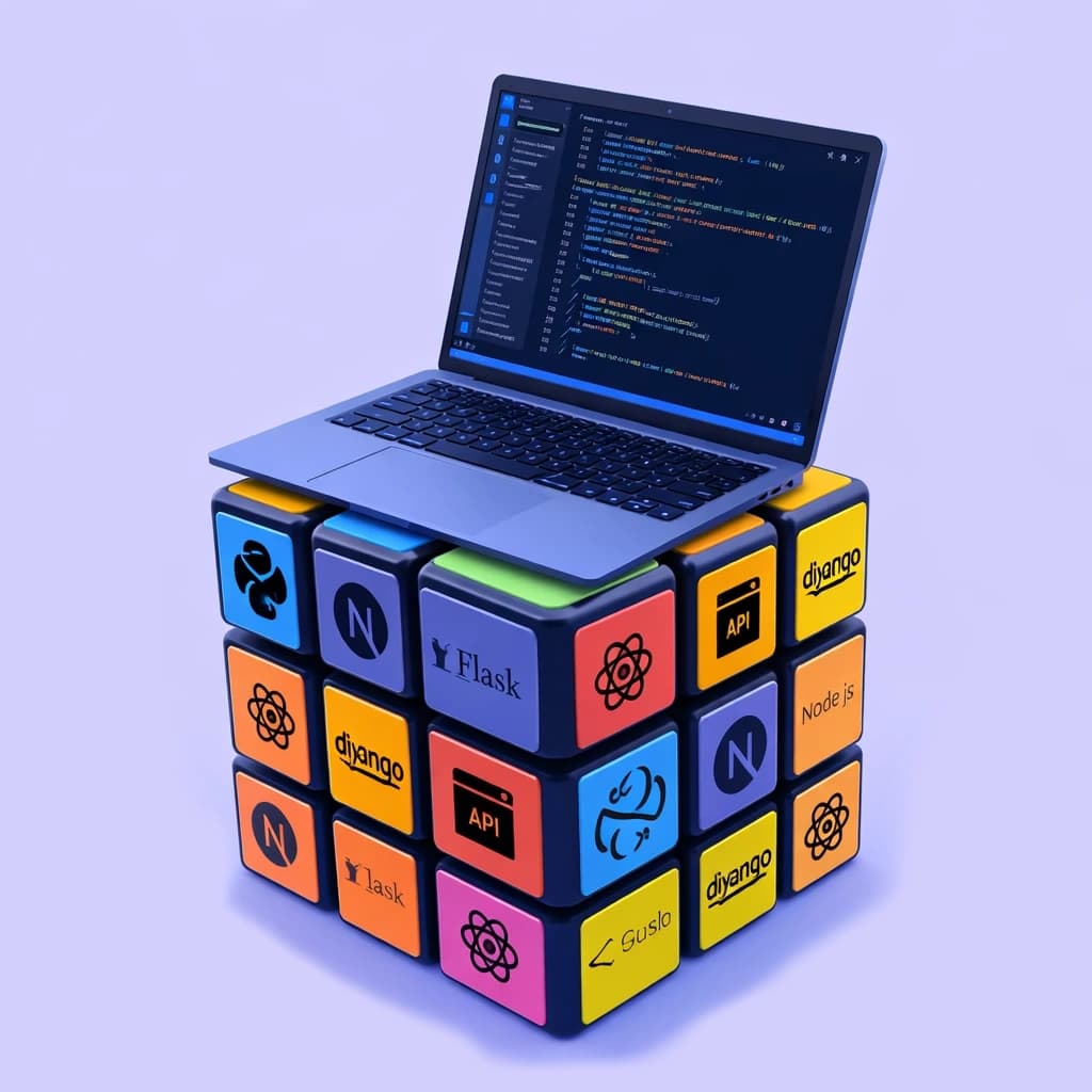 Laptop on a Rubik's cube